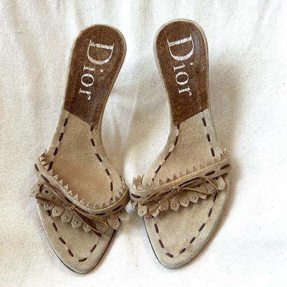 Dior Shoes - SOLD!!!
Vintage Dior Beige Suede Slip-On Sandals